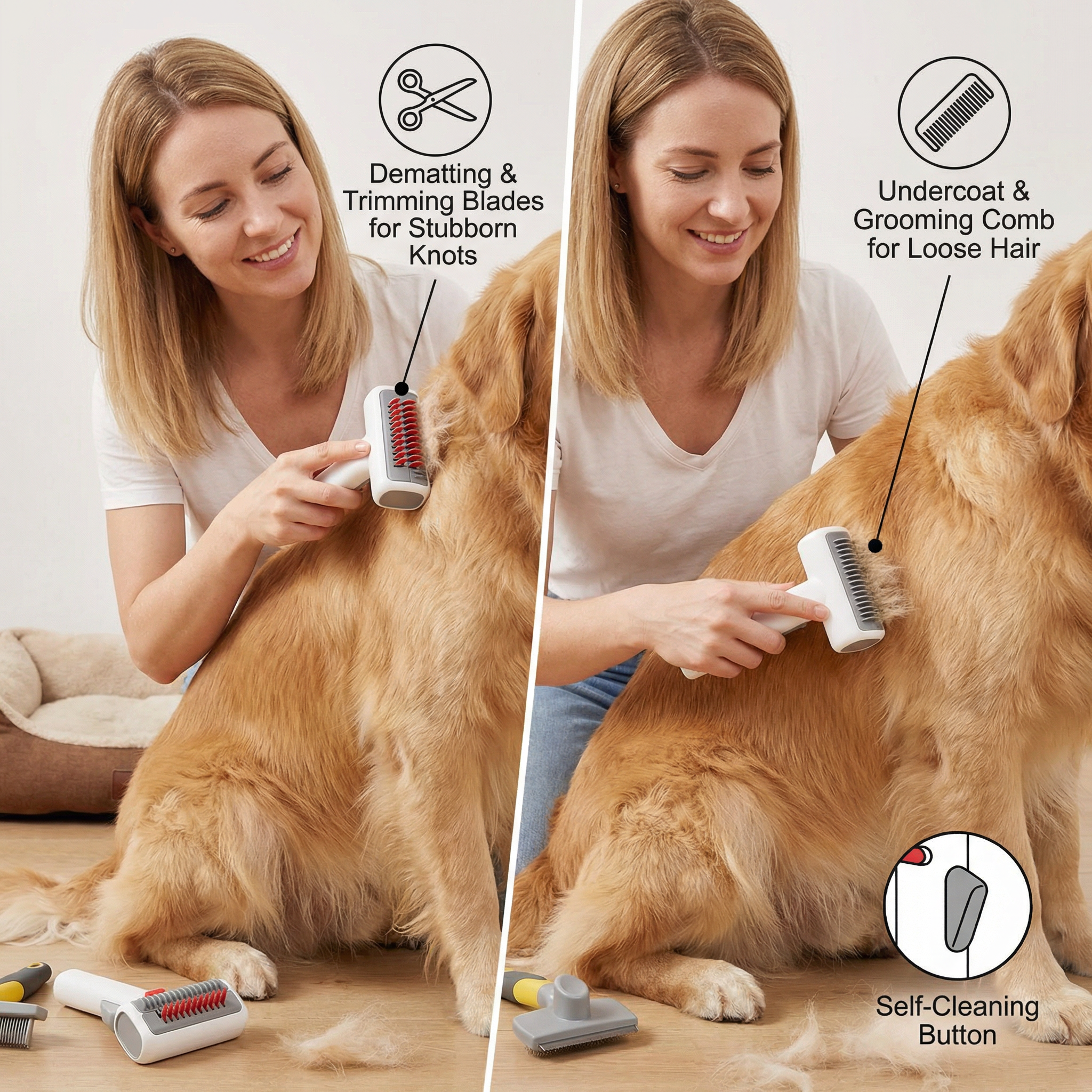 The Sleek grooming brush side view