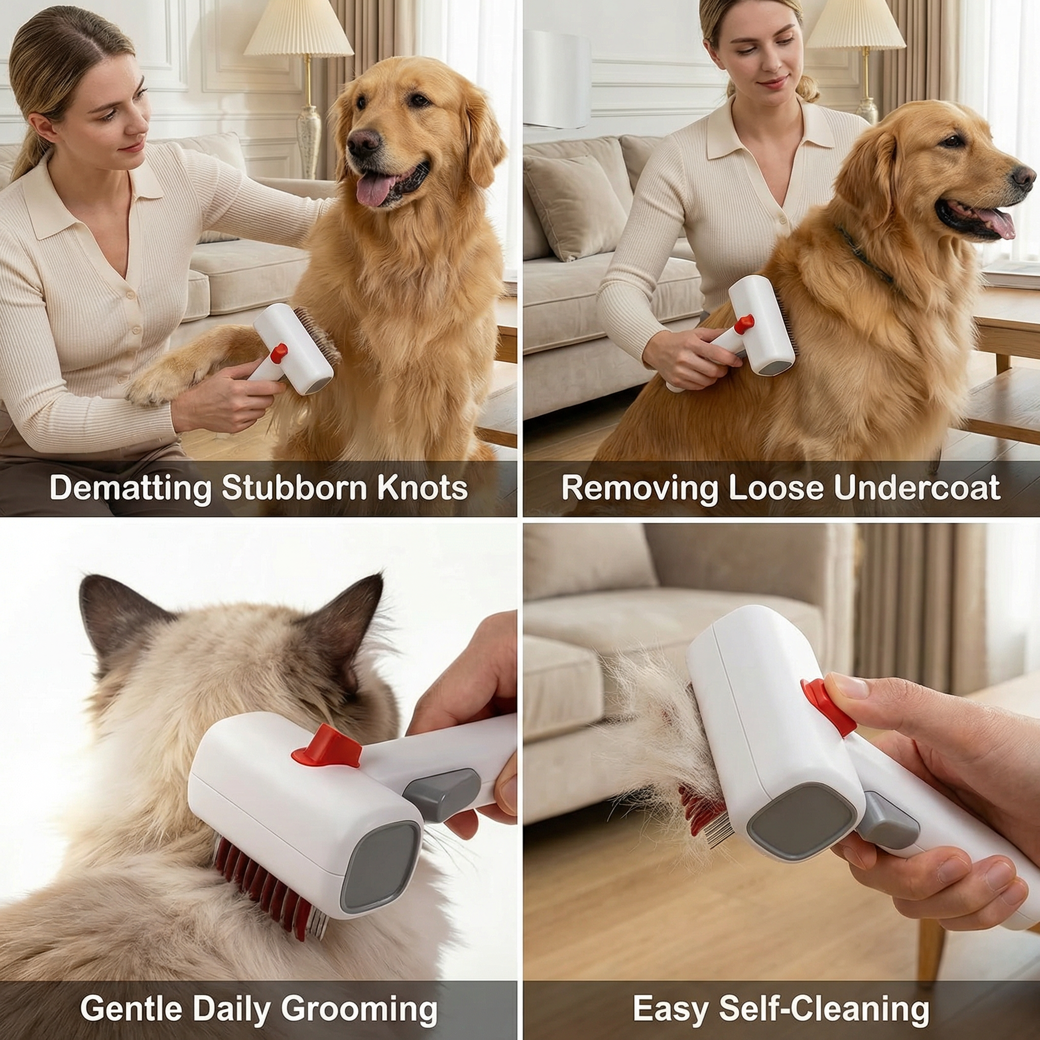 The Sleek in use on dog coat