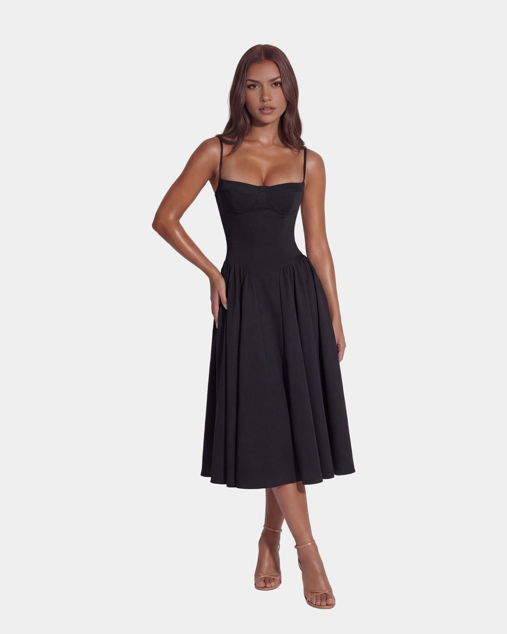 Francesca twill midi dress, studio