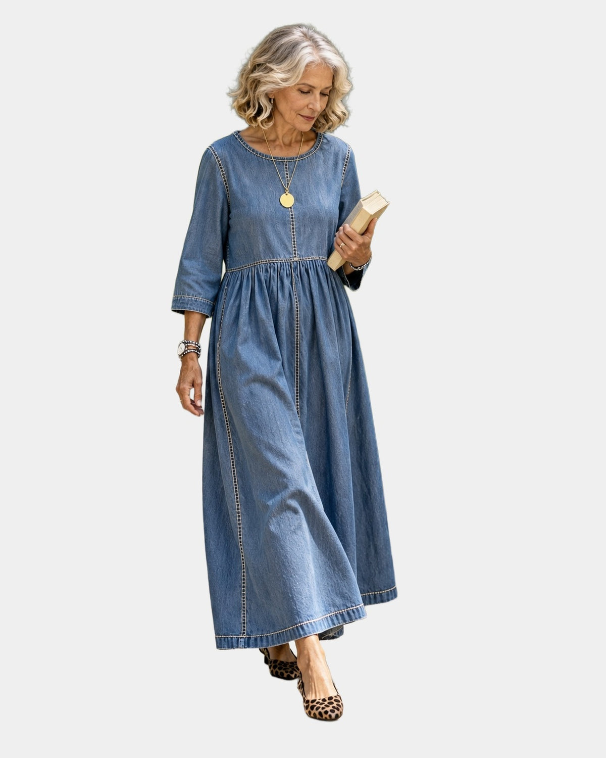 Melissa long sleeve denim maxi dress, studio